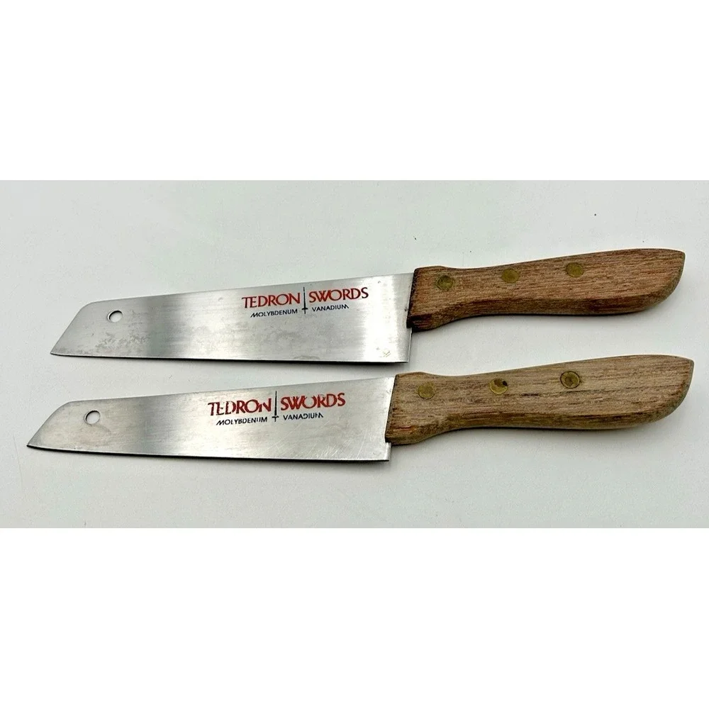 Tedron Swords Butcher's‎ Knives Vintage Molybdenum Vanadium Steel Lot Of 2